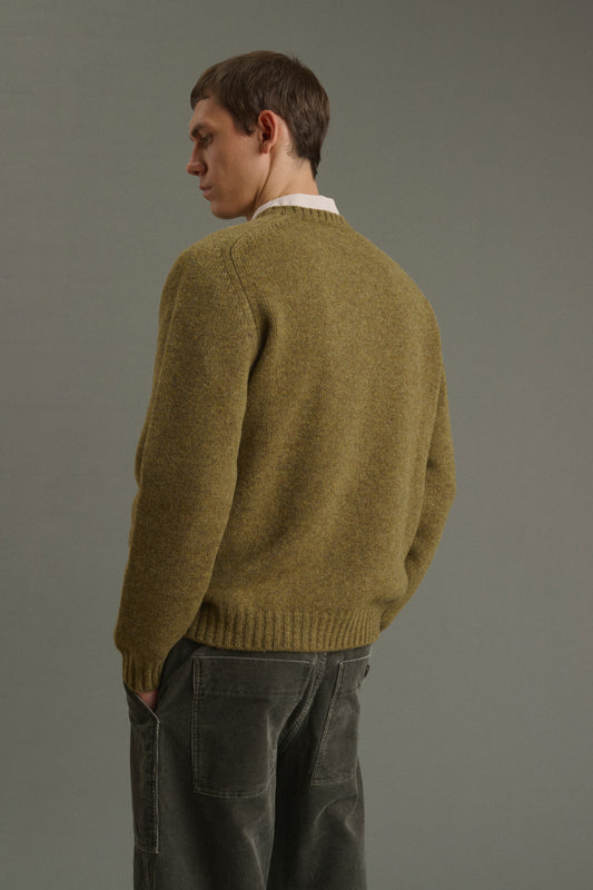 Maglione Isamu - Kaki mélange - Lana - Uomo
