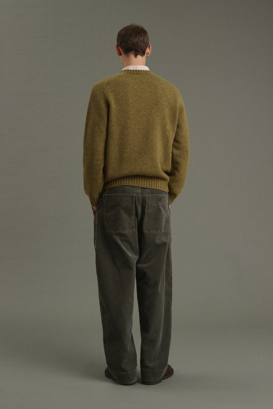 Maglione Isamu - Kaki mélange - Lana - Uomo