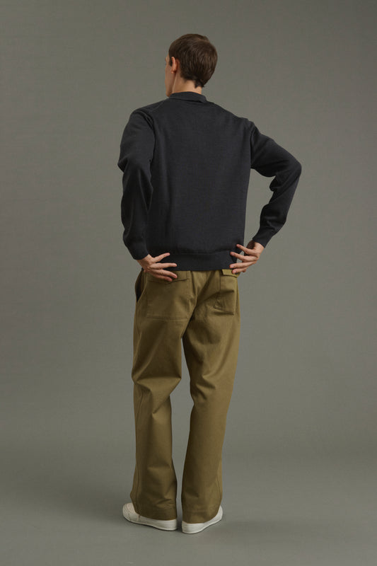 Maglione Etienne - Grigio antracite - Lana merino - Uomo