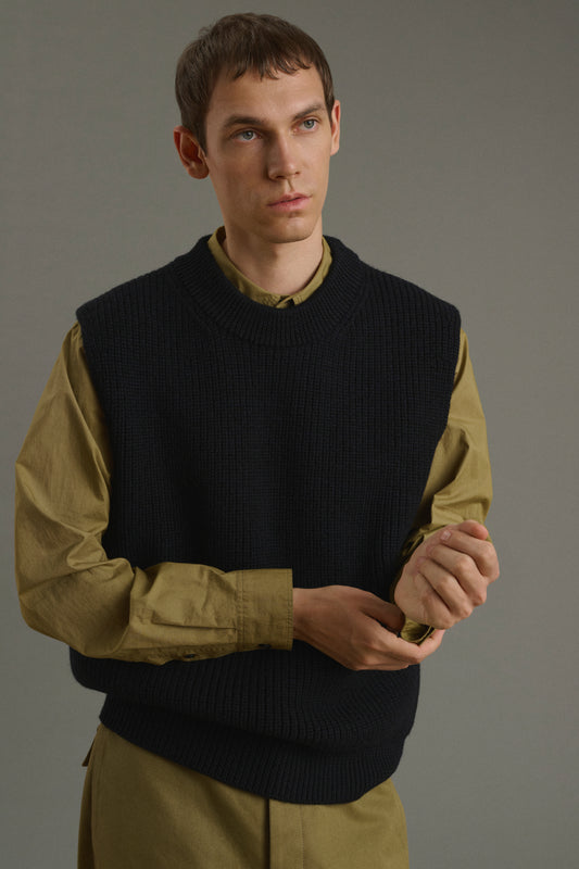 Maglione Josh - Blu navy/Nero - Lana - Uomo