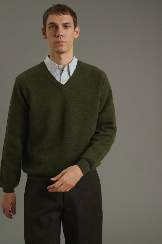 Maglione Themo - Verde scuro - Lana - Uomo