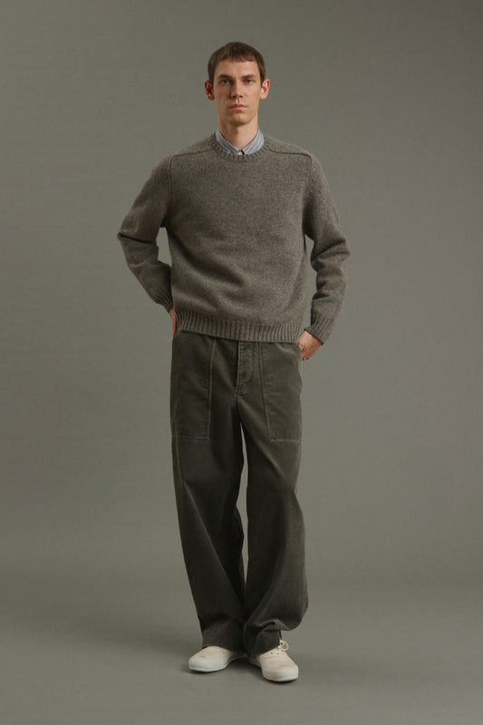 Maglione Isamu - Verde grigiastro - Lana - Uomo