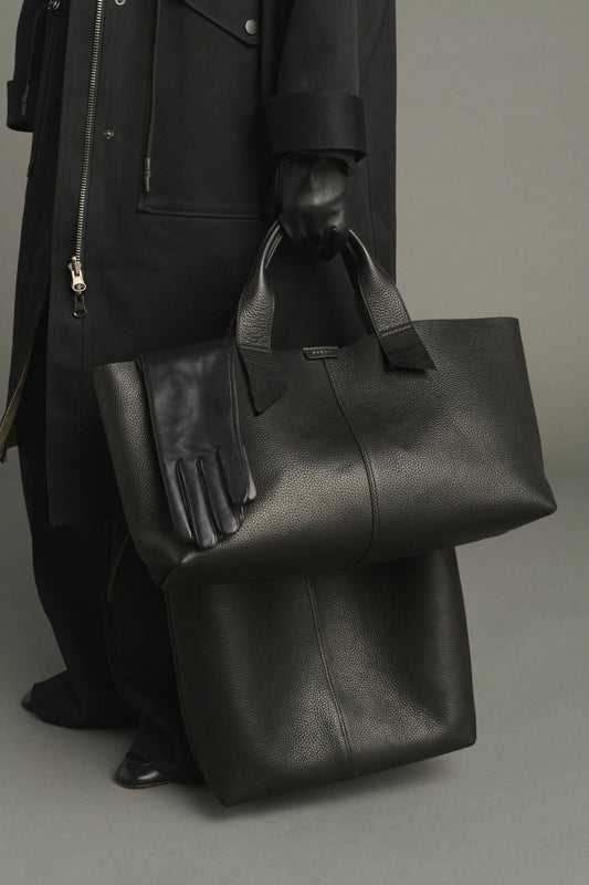 Borsa Suave - Noir Cuir Grainé Baguette - Soeur