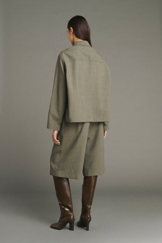 Bermuda Louison - Verde Grigio - Lana - Donna