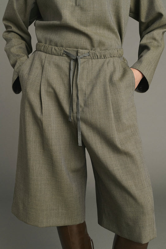 Bermuda Louison - Verde Grigio - Lana - Donna