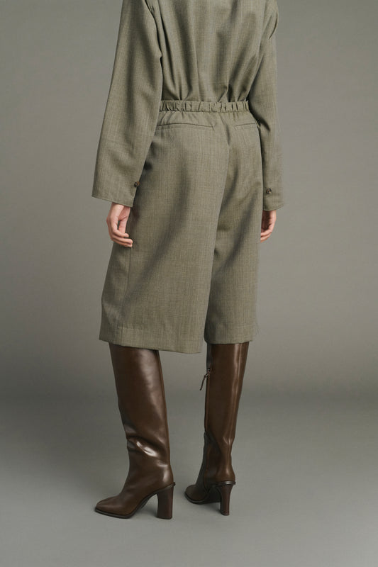 Bermuda Louison - Verde Grigio - Lana - Donna