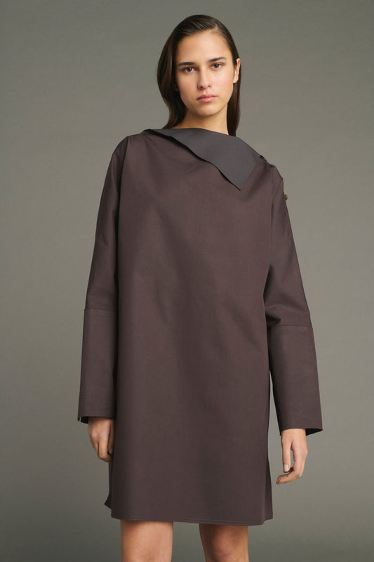 Robe Liris - Figue/Marron Foncé - Coton - Femme