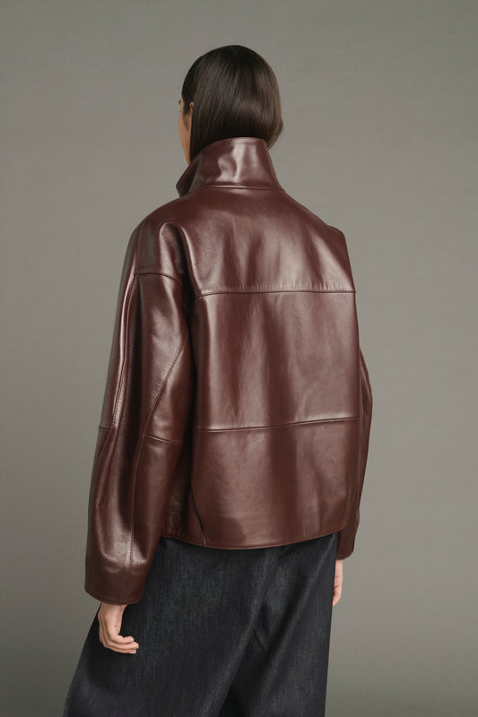 Veste Gamma - Bordeaux - Cuir - Femme