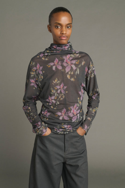 Tee-Shirt Lisia - Anthracite/Violet - Coton - Femme