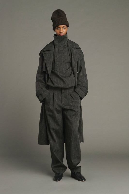 Trench Jourdain - Grigio Antracite - Lana - Donna