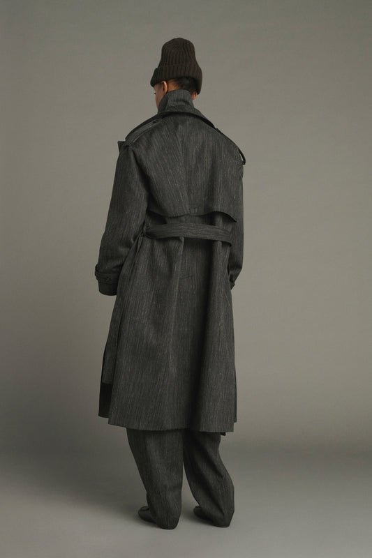 Trench Jourdain - Grigio Antracite - Lana - Donna