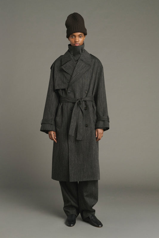 Trench Jourdain - Grigio Antracite - Lana - Donna