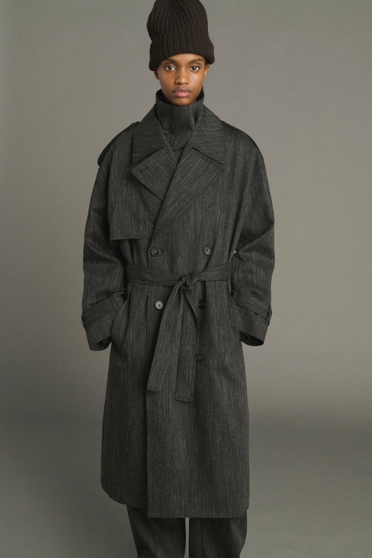 Trench Jourdain - Grigio Antracite - Lana - Donna