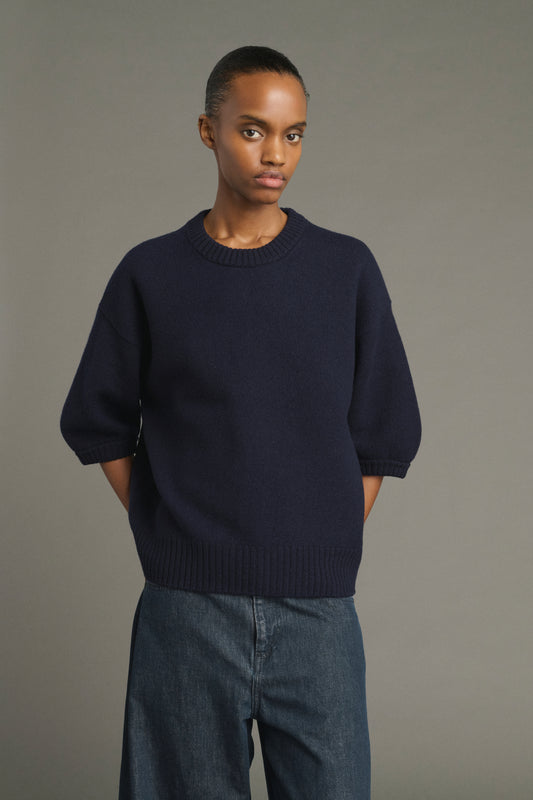 Pullover Lise – Navy – Merinowolle – Damen
