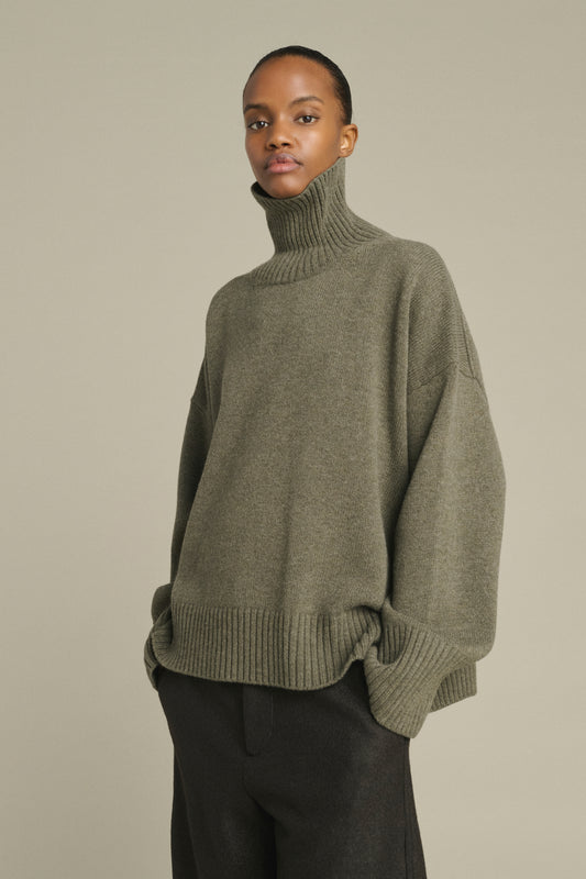 Maglione William - Grigio Melange - Lana Merino - Donna