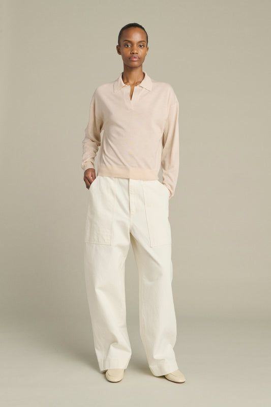 Pullover Fleming - Puderrosa - Merinowolle - Damen