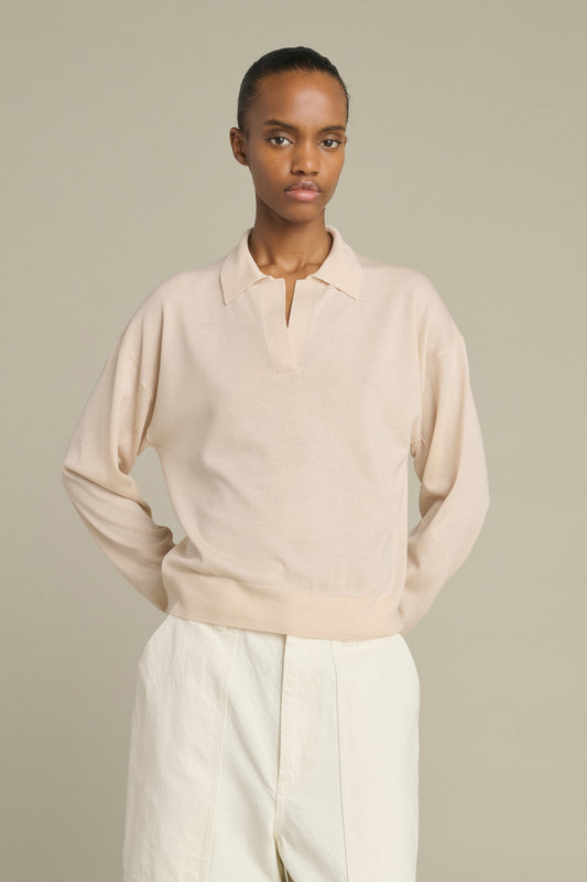 Pullover Fleming – Pudrig-Rosa – Merinowolle – Damen