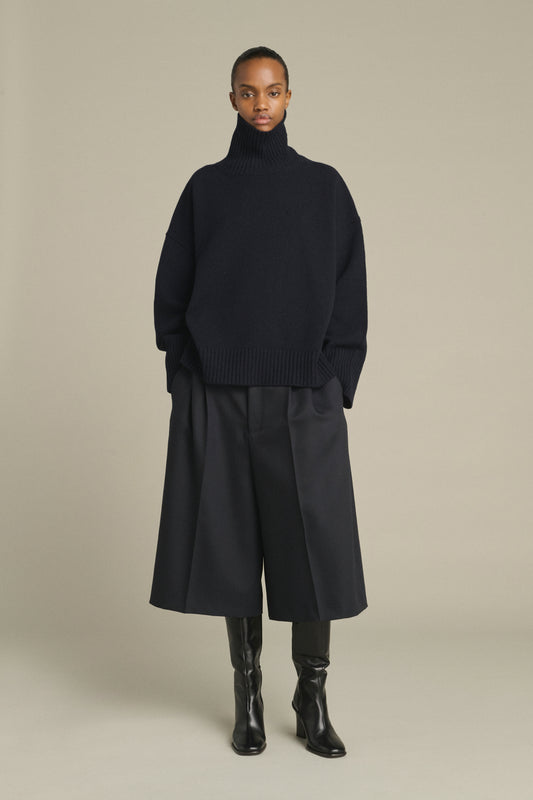 Maglione William - Navy - Lana Merino - Donna