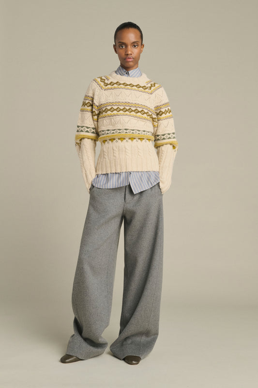 Maglione Luis - Multicolore Beige - Lana Merino - Donna