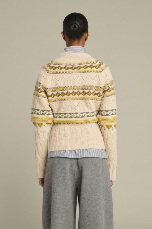 Maglione Luis - Multicolore Beige - Lana Merino - Donna