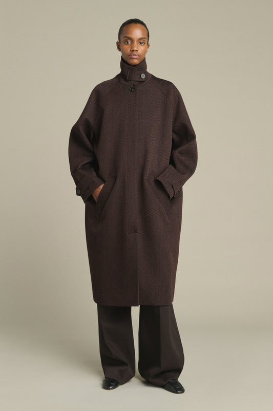 Manteau Leandre - Marron/Noir - Laine - Femme