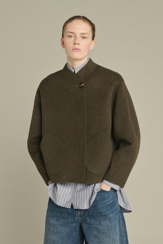 Windsor Coat - Khaki Marl - Wool - Women