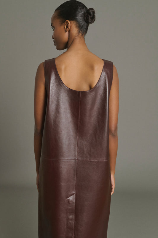 Robe Joa - Bordeaux - Cuir - Femme