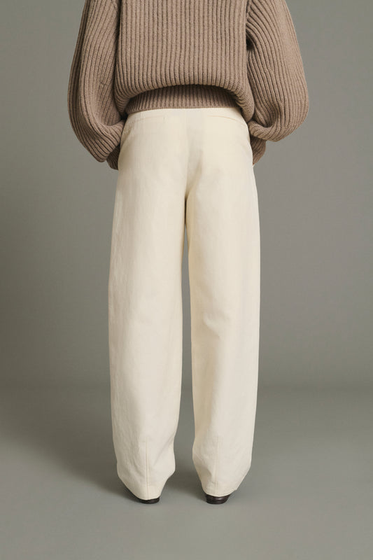 Pantaloni Baptiste - Écru - Cotone - Donna