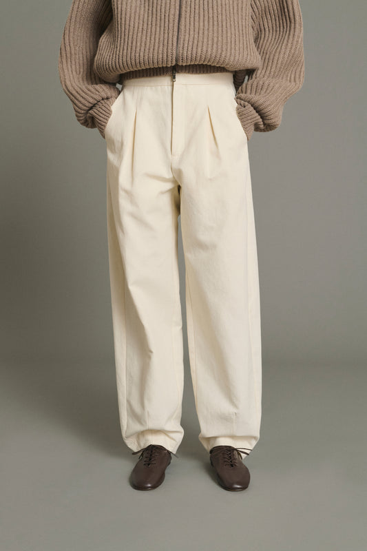 Pantaloni Baptiste - Écru - Cotone - Donna