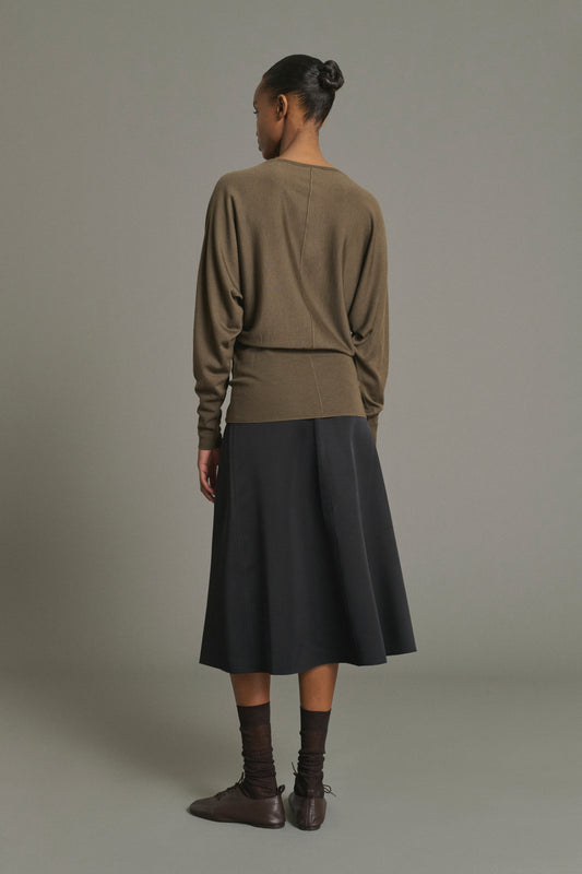 Maglione Lina - Cachi - Lana Merino - Donna