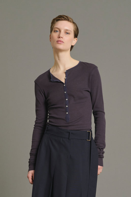 Tee-Shirt Isabella - Marron Rouge/Violet Foncé - Coton - Femme