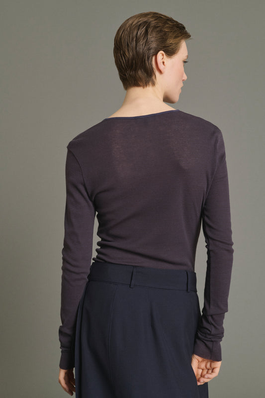 Tee-Shirt Isabella - Marron Rouge/Violet Foncé - Coton - Femme