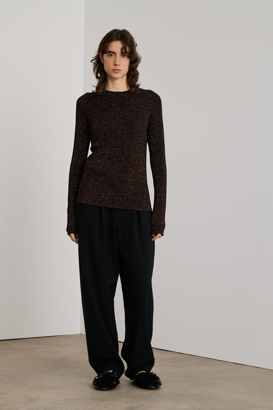 Pullover Verona - Schwarz/Karamell - Damen