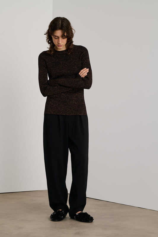 Pullover Verona - Schwarz/Karamell - Damen