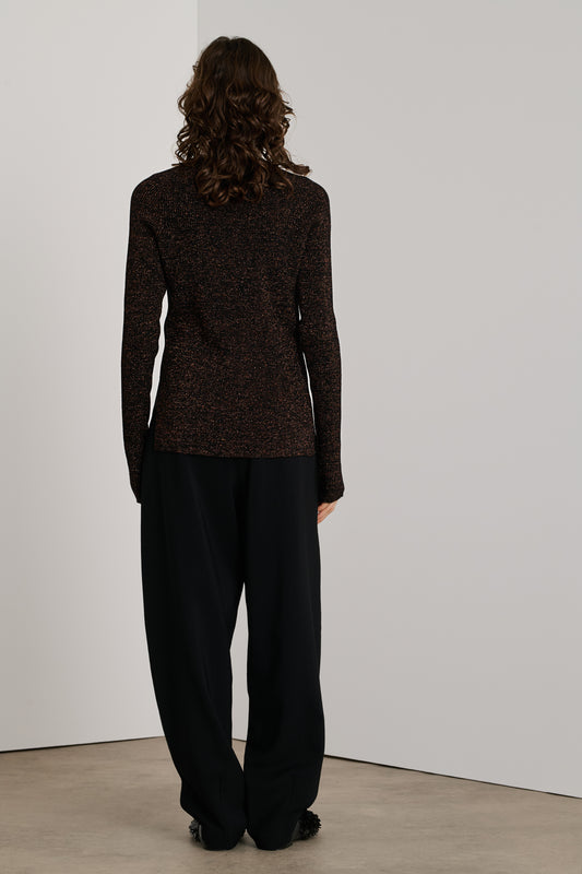 Pullover Verona - Schwarz/Karamell - Damen