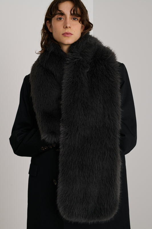 Schal Ruby - Anthrazit - Leder - Damen