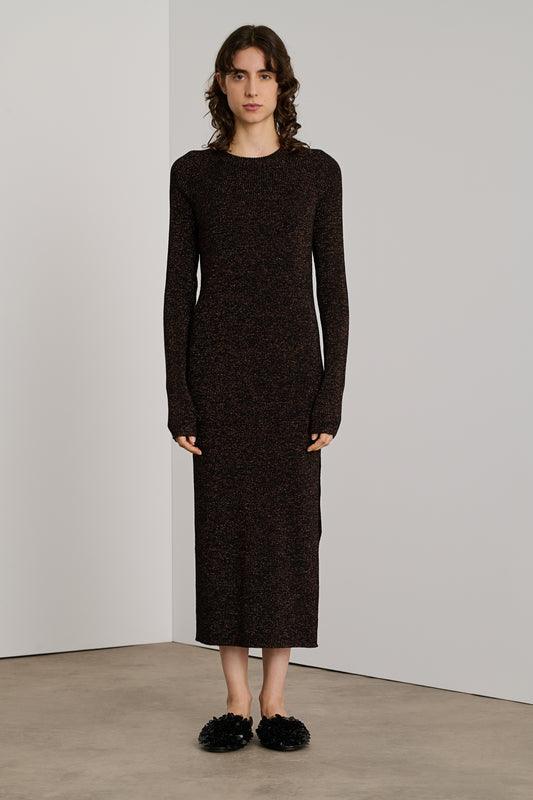 Kleid Helen - Schwarz/Karamell - Damen