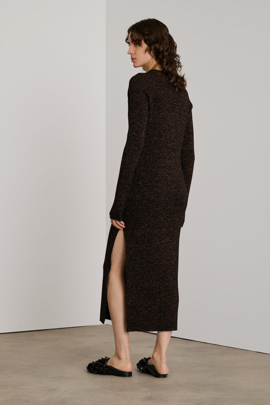 Kleid Helen - Schwarz/Karamell - Damen