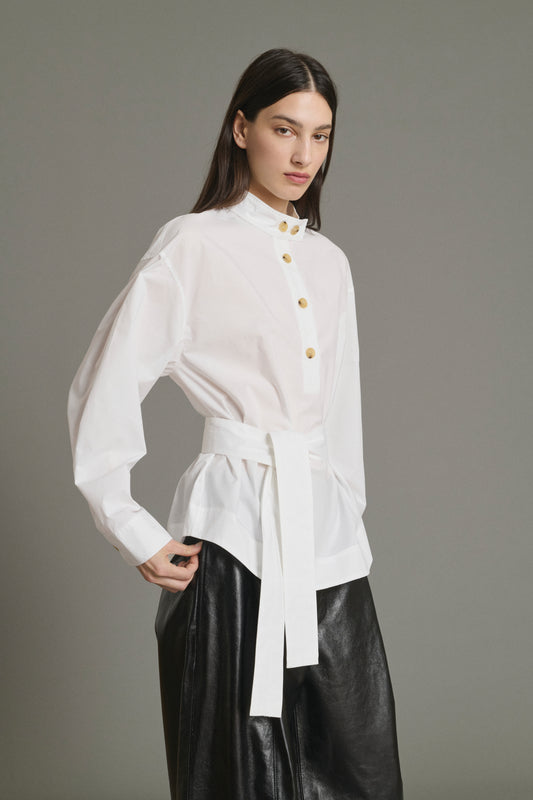 Blusa Lizzie - Bianco Sporco - Cotone - Donna