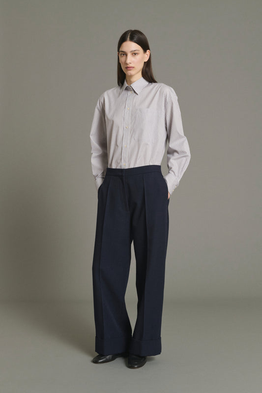 Pantaloni Kobe - Navy - Lana - Donna