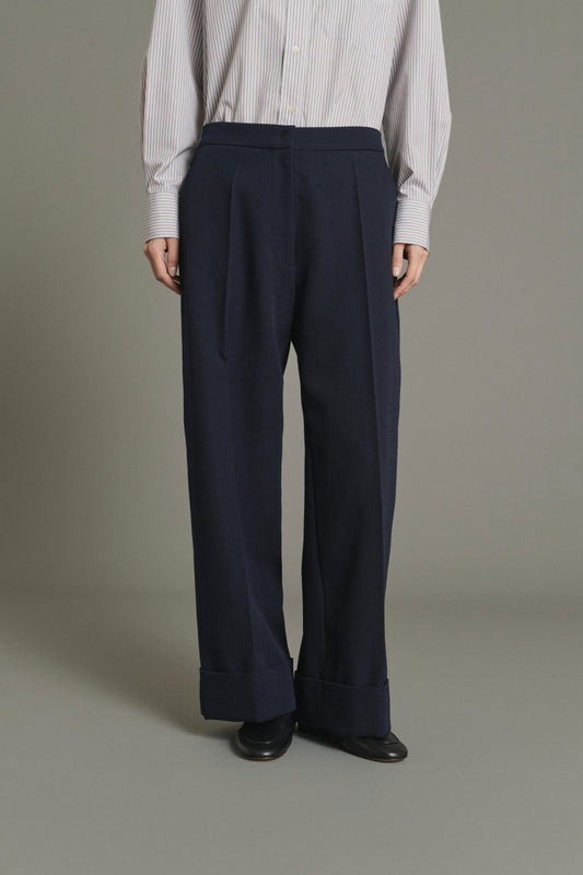 Pantaloni Kobe - Navy - Lana - Donna