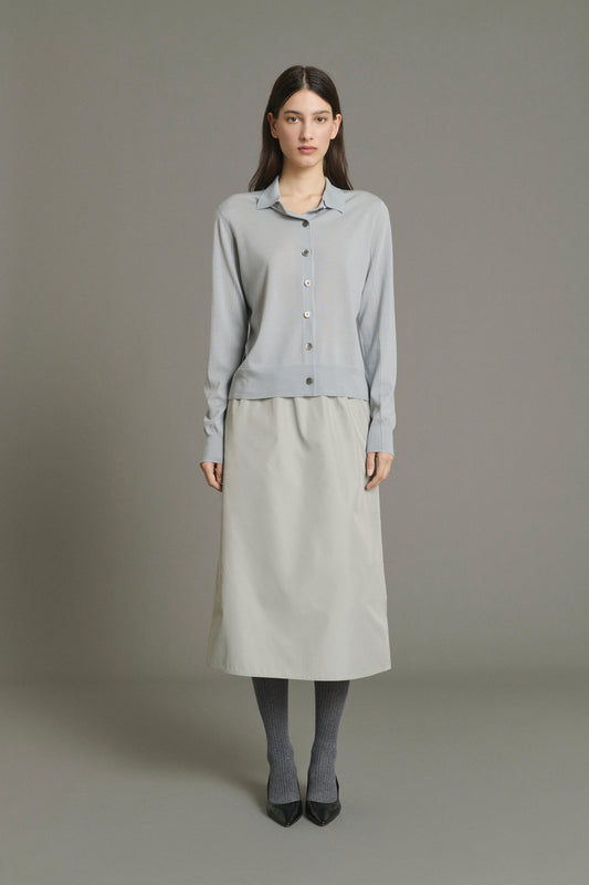 Cardigan Hailey - Blu Pallido - Lana Merino - Donna
