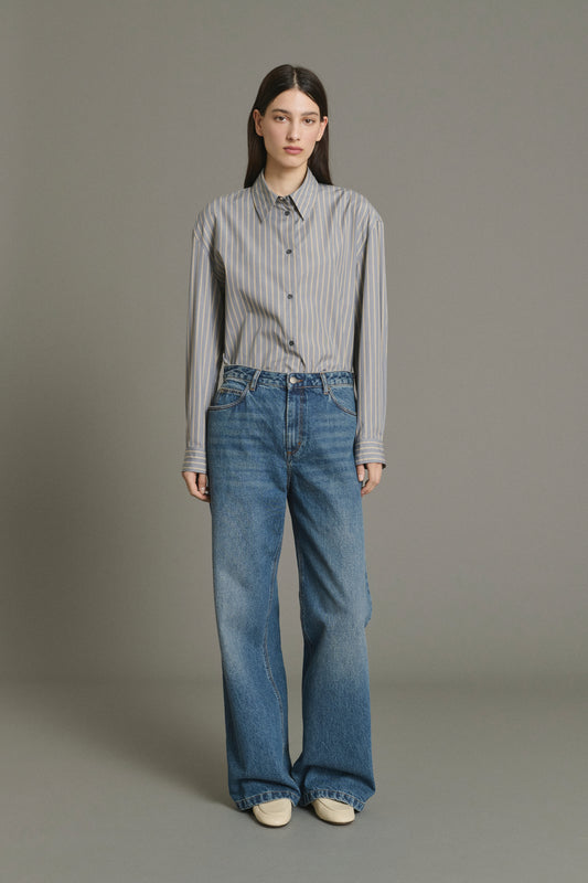 Jeans Calvin - Blu Slavato Dritto Femme - Soeur