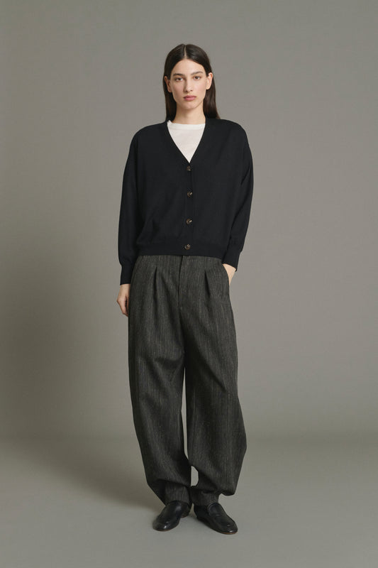 Cardigan Idem - Nero - Lana merinos - Donna