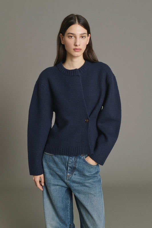 Cardigan Galileo - Navy - Merinowolle - Damen
