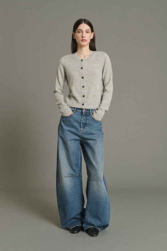 Cardigan Griffith - Grigio Chiaro Melange - Lana - Donna