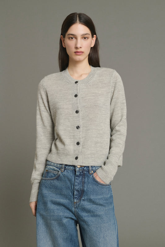Cardigan Griffith - Grigio Chiaro Melange - Lana - Donna