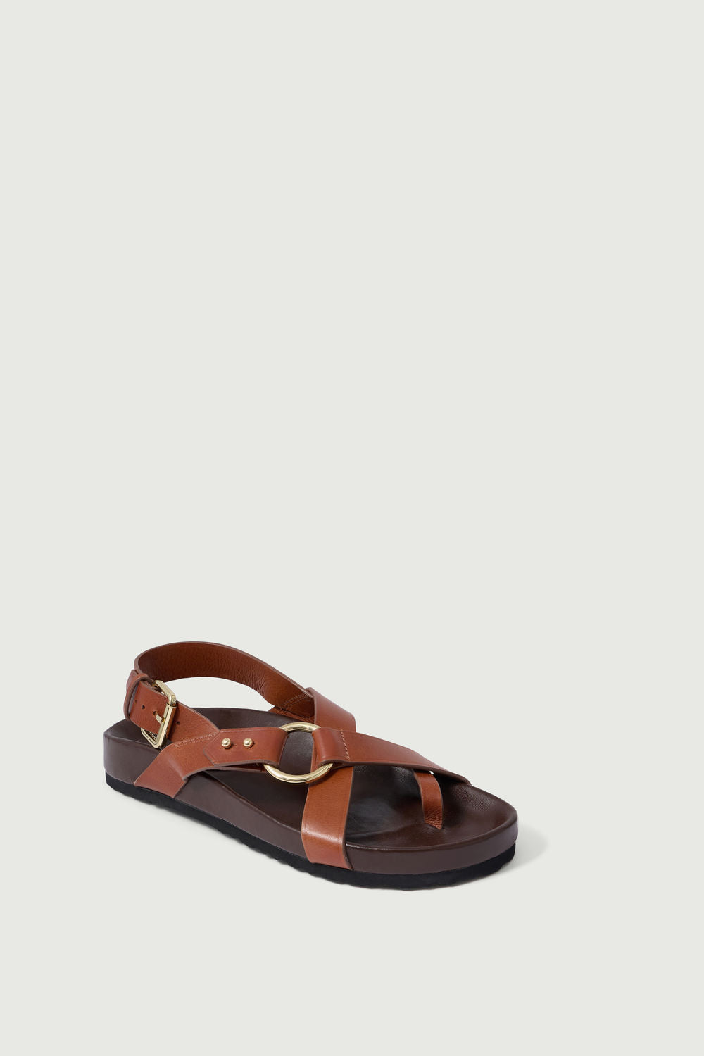 Sandales Mexico - Cognac - Cuir - Femme vue 3