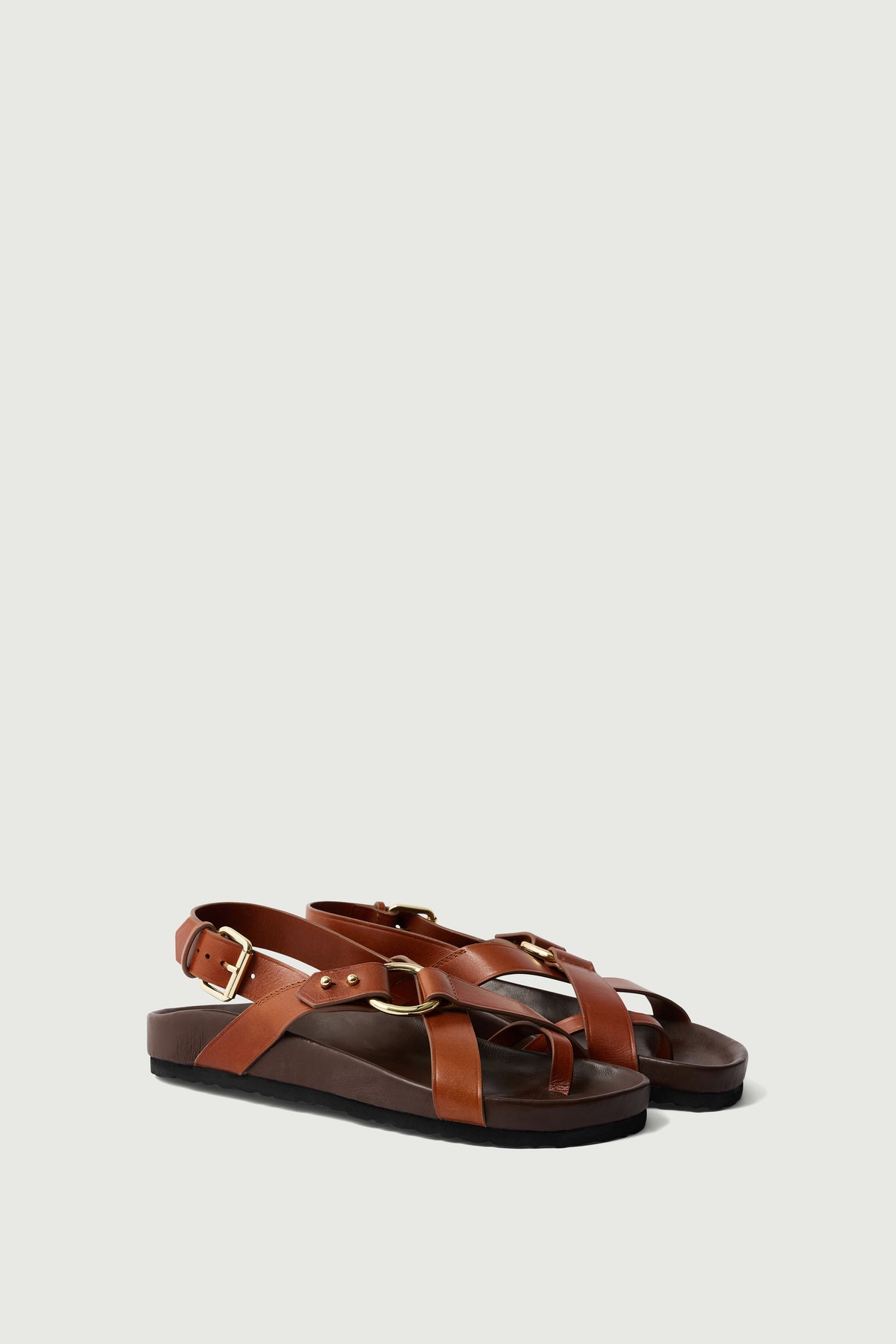 Sandales Mexico - Cognac - Cuir - Femme vue 4