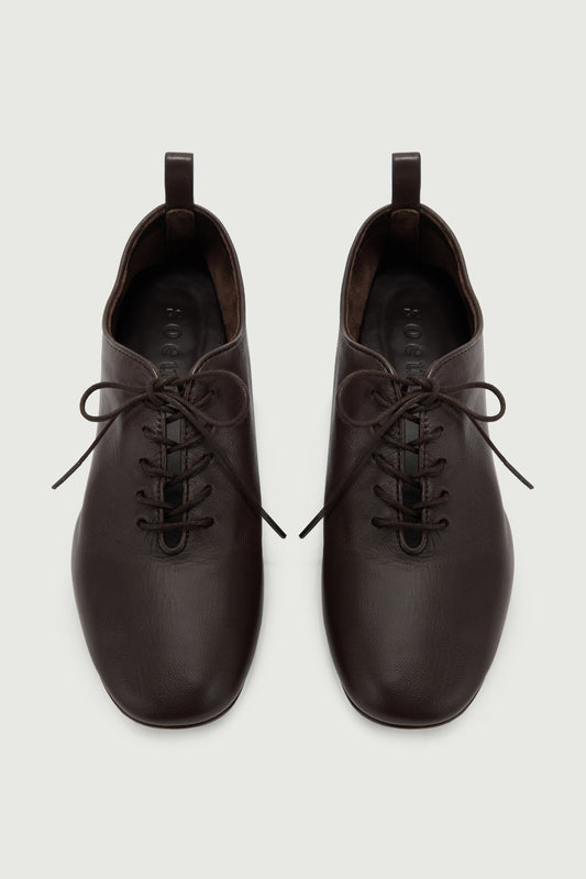 Derbies Orso - Warmes Braun - Leder - Damen